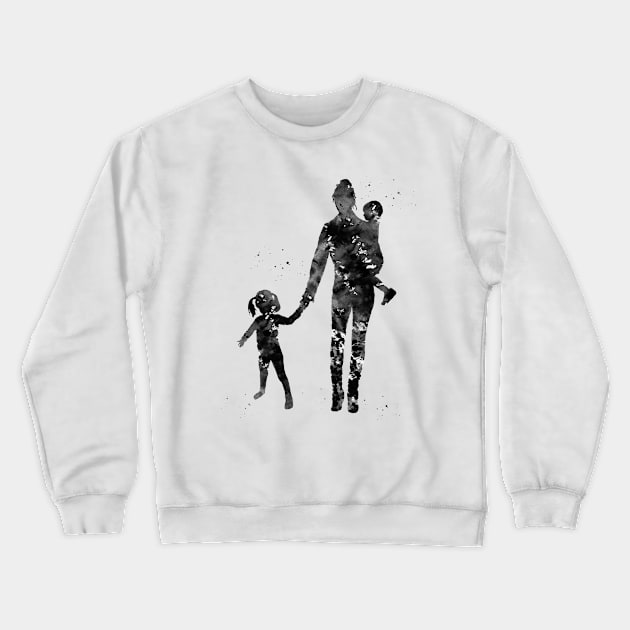 Mother with her children Crewneck Sweatshirt by erzebeth